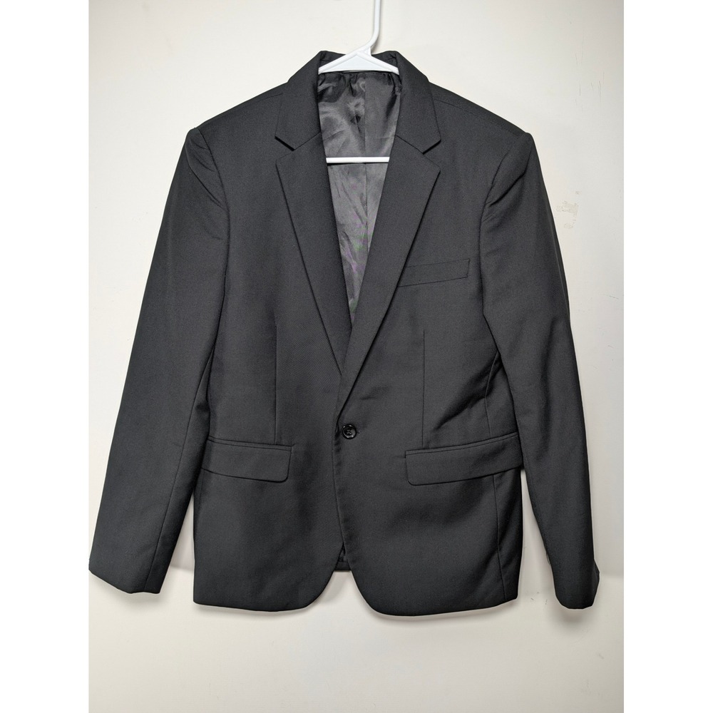 Mens Suit Jacket Blazer XS Blackjack Rayon blend Black Slim Fit